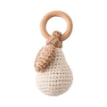 Wooden fruit rattle toy in banana colour for newborn grasping and sensory play