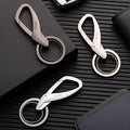 Zinc alloy car key waist hanging double ring keychain in black, chrome, or nickel colour