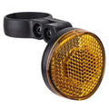 Red plastic positioning anti-theft taillight bracket attached to bicycle seat post