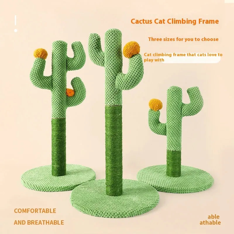 Masson cactus design cat scratch board and sisal scratching pole climber toy for pets.