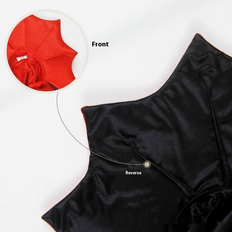 Black and red Halloween costume for pet cat or dog with European American style design