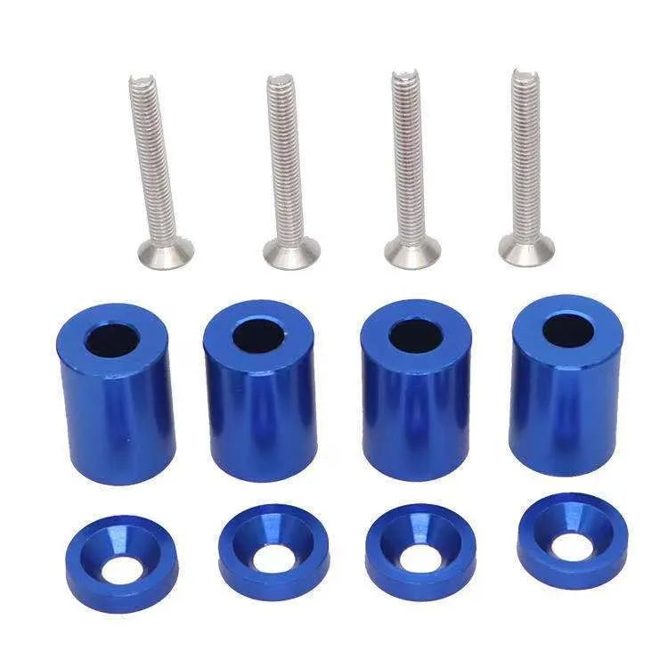Aluminium machine cover pad height sheet for car modification with mounting hardware in red, blue or black