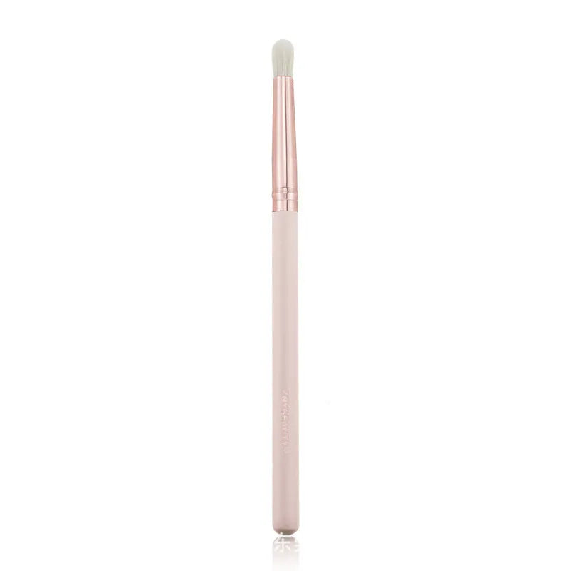 26 piece pink makeup brush set with wooden handles in PU storage bag