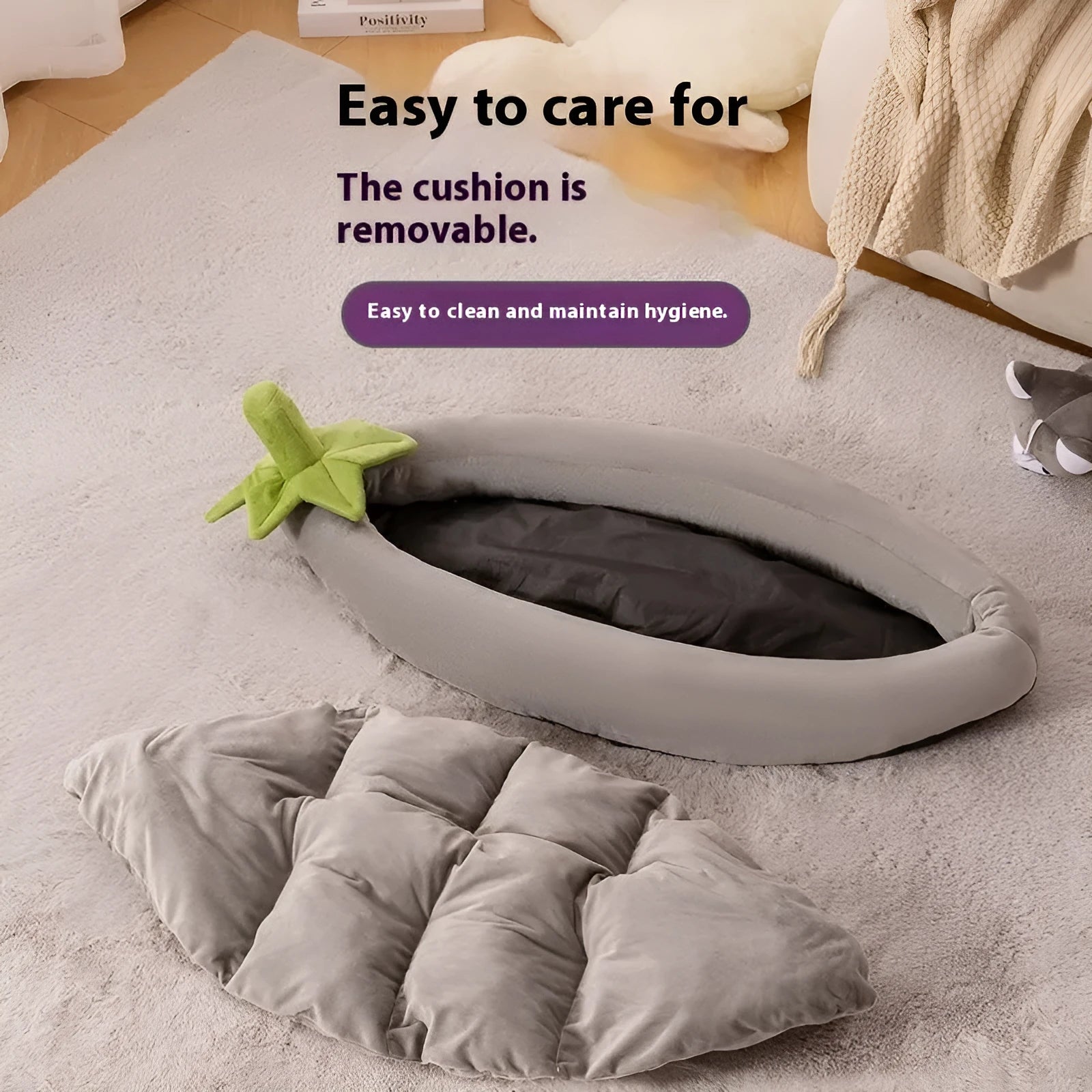 Removable washable cloth dog mat in brown, shown in a large size for bigger dogs.