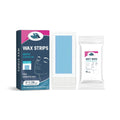 HANCHOBIT facial hair removal wax paper set with 20 wax strips and 10 wet wipes for upper lip, chin, cheeks, and eyebrows