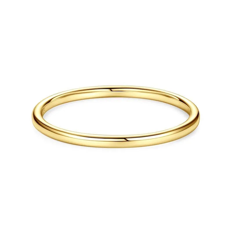 Geometric sterling silver bracelet ring with round design elements shown in three metal colour options