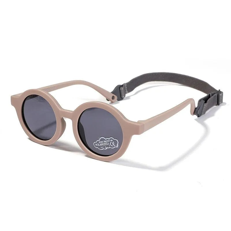 Children's silicone sunglasses for 0-3 years with round frame and UV400 polarised lenses