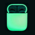 Luminous transparent silicone flip case for AirPods wireless earphones showing glow feature