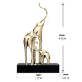 European style fortune elephant ornament made of resin in bright gold finish