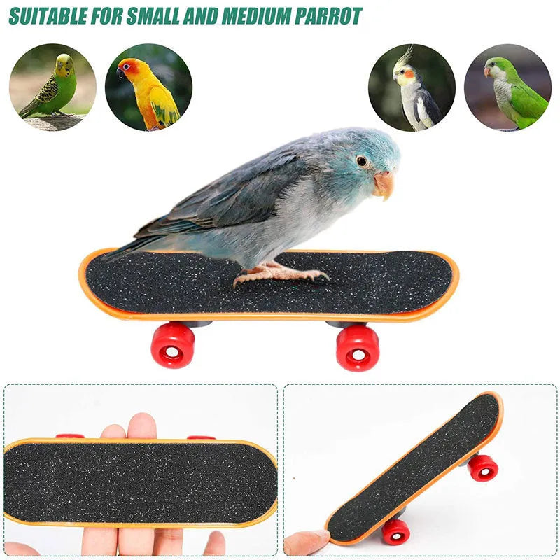 Wooden parrot toy puzzle training set with 3 pieces on a light background