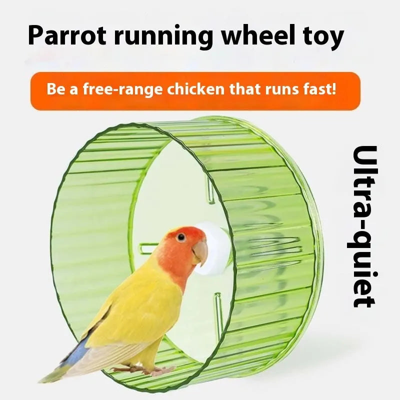 21cm plastic parrot running wheel toy for bird cage exercise