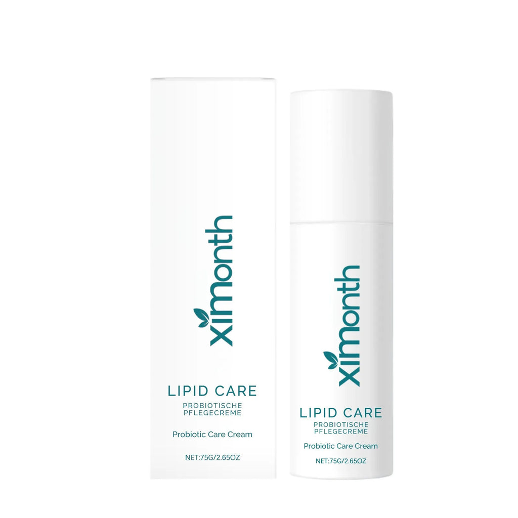 White pot of gentle soothing skin neck cream with Bifidobacterium animal milk and mint leaf, 75g