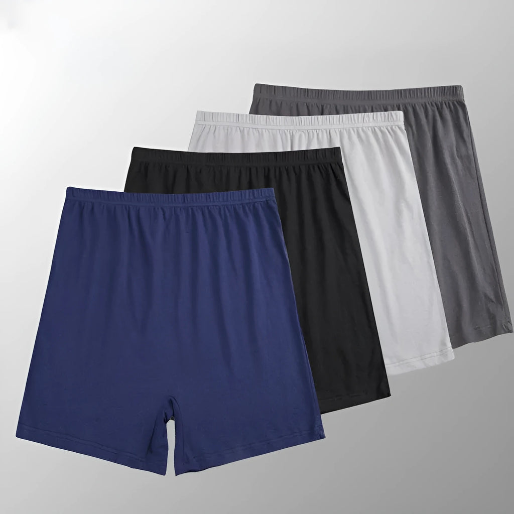 Men's solid colour high-waist boxers in modal fabric showing extended sizing options