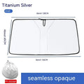 Car front windscreen sun shield with double ring design and titanium silver reflective coating