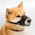 Black dog muzzle silencer for anti-barking and bite prevention, sized for medium dogs with adjustable straps