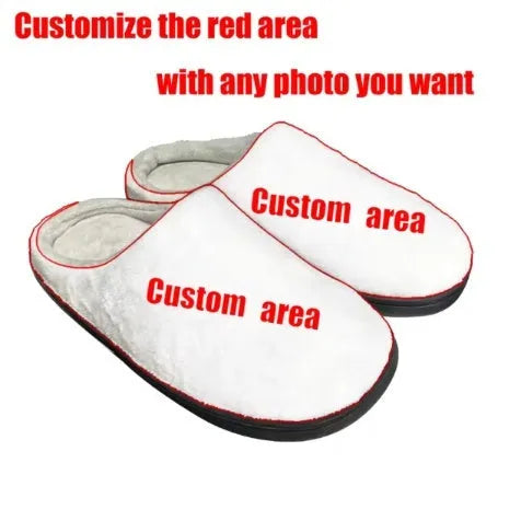 Pair of pattern-printed cotton slippers with a flannel and polyester build for warmth.