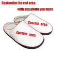 Pair of pattern-printed cotton slippers with a flannel and polyester build for warmth.