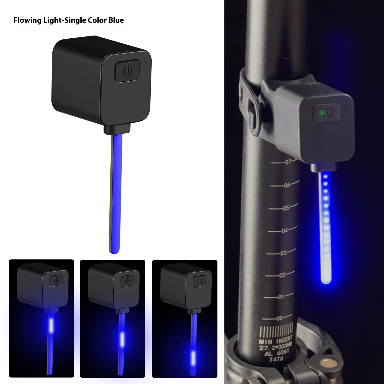 Bicycle running water plug taillight night riding safety indicator lamp attached to seat tube