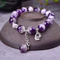 Natural Dream Amethyst Bracelet with 10mm round natural amethyst beads, fashion OL style, unset design
