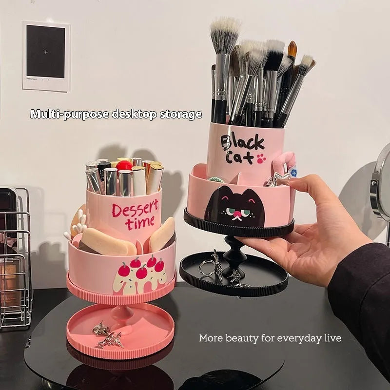 Rotating Japanese style cosmetic brush storage barrel in ABS plastic with 18 litre capacity