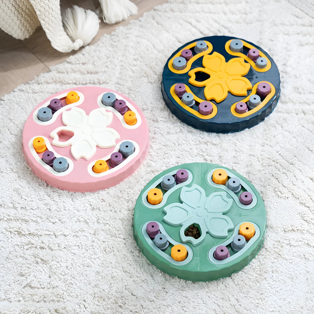 Dog slow food plate in blue for small to medium breeds interactive feeding toy