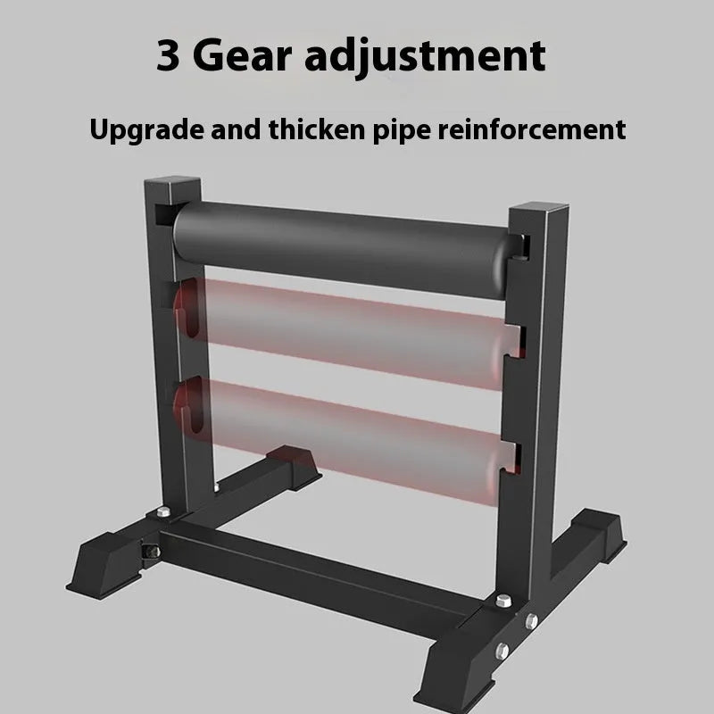 Black steel leg press trainer for split leg squat balance training, Type B, on floor