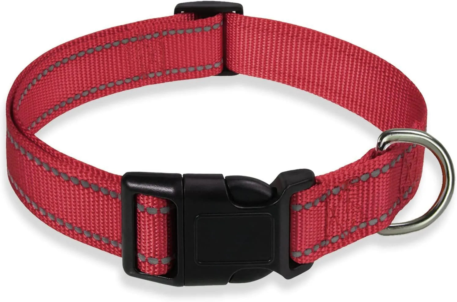 Adjustable nylon dog chest strap collar in black, blue, red, green, orange, purple, and lake blue