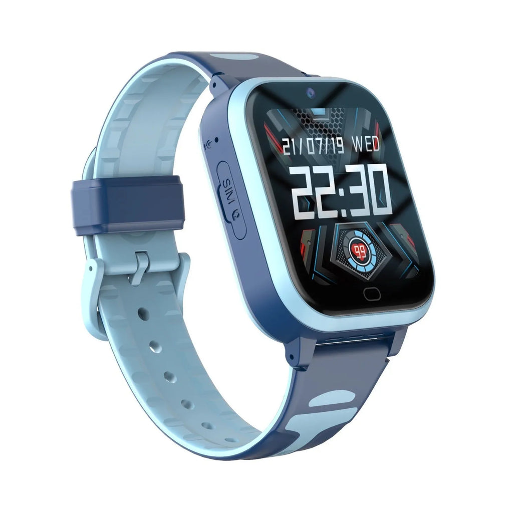 Child smart phone watch in black with 1.83-inch screen and wrist strap, 4G waterproof, ABS material