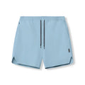 Men's seamless quick-drying sports shorts in black with multi-bag design, shown straight-leg cut