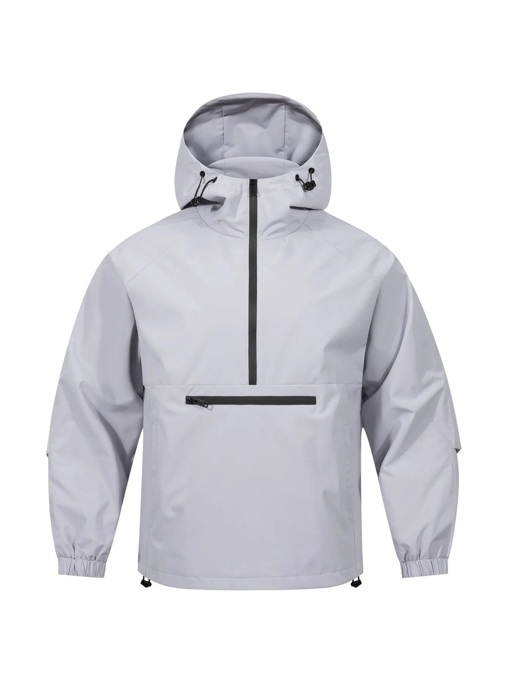 Men's Korean-style loose half-zip hooded corduroy sweater jacket in solid colour