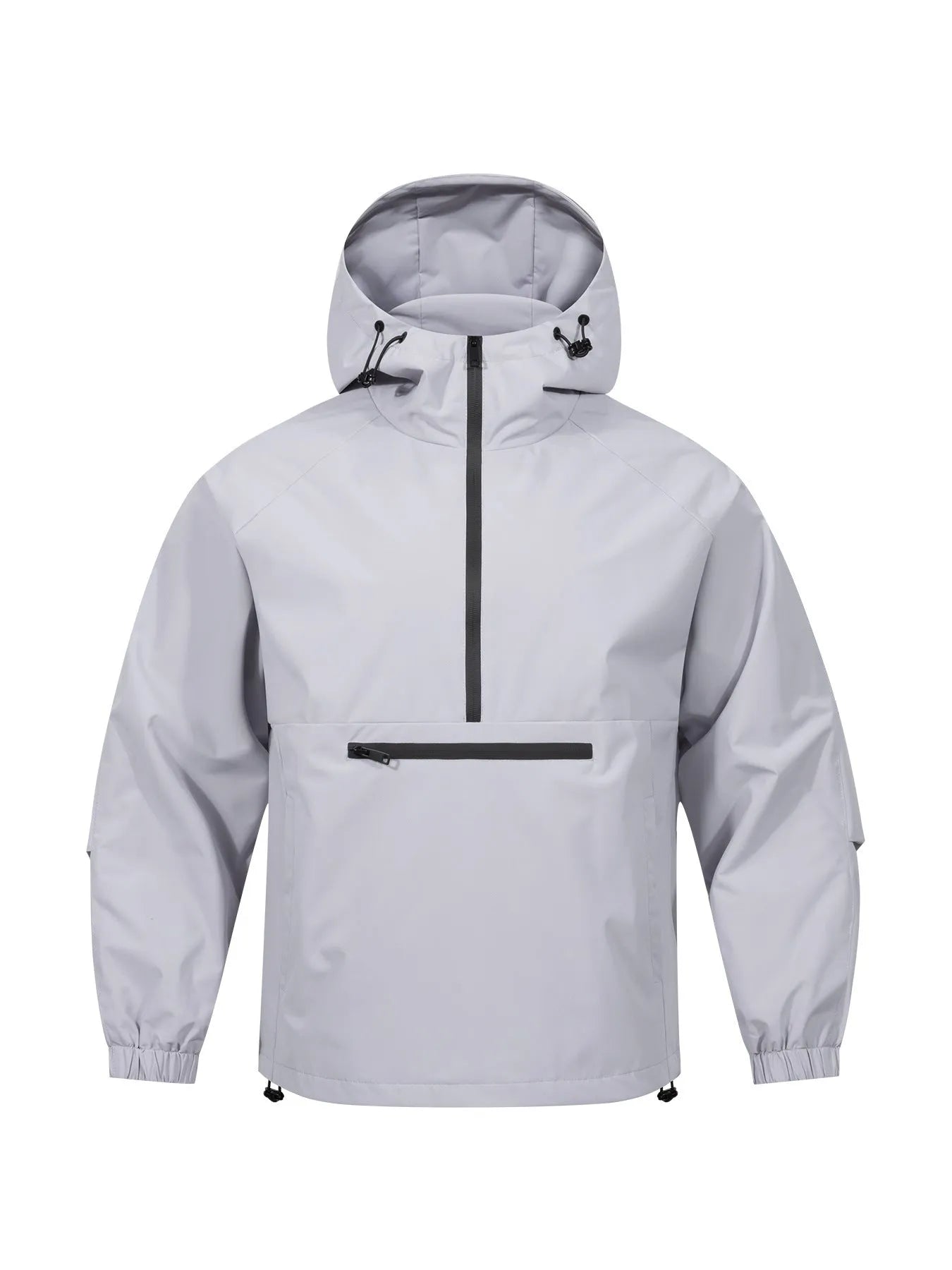 Men's Korean-style loose half-zip hooded corduroy sweater jacket in solid colour