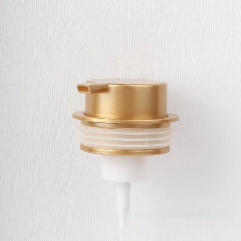ABS plastic foam pump dispenser with a large pump head in a choice of metallic and matte finishes.
