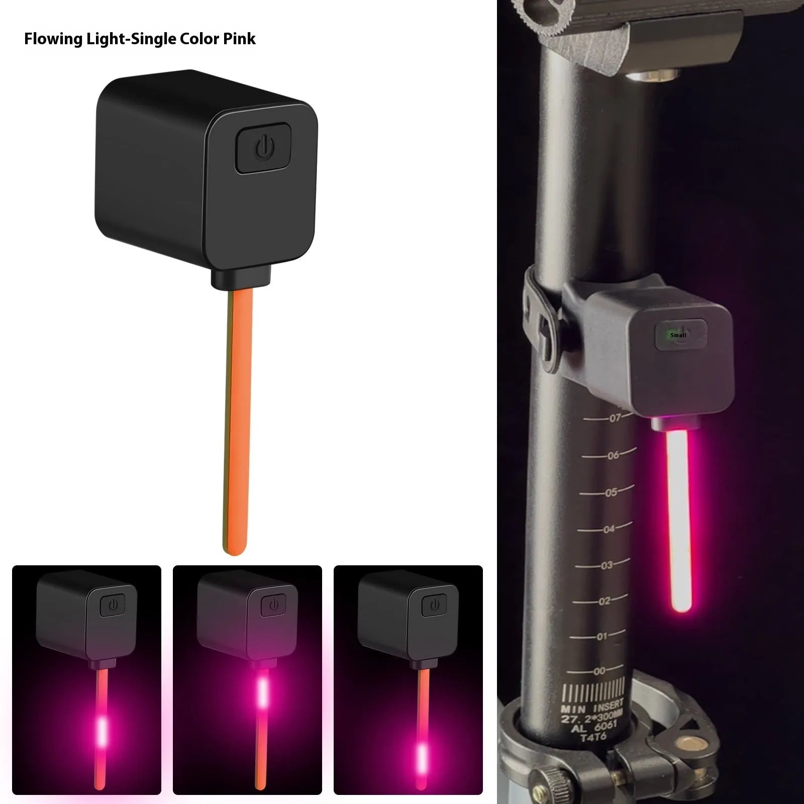 Bicycle running water plug taillight night riding safety indicator lamp attached to seat tube