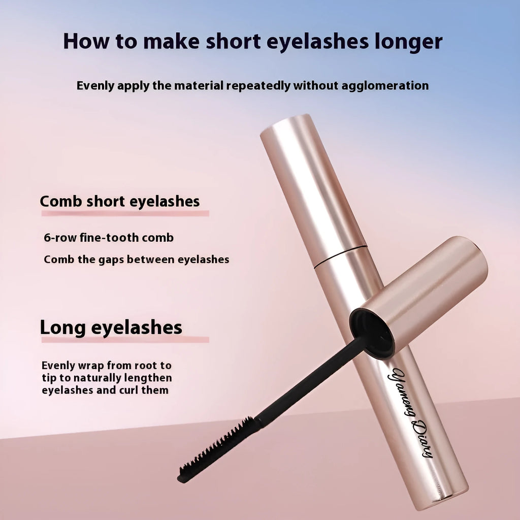 Long curling mascara tube in black and brown colour options