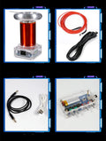 Tesla coil driver board unit with controller and cables for generating musical plasma arcs