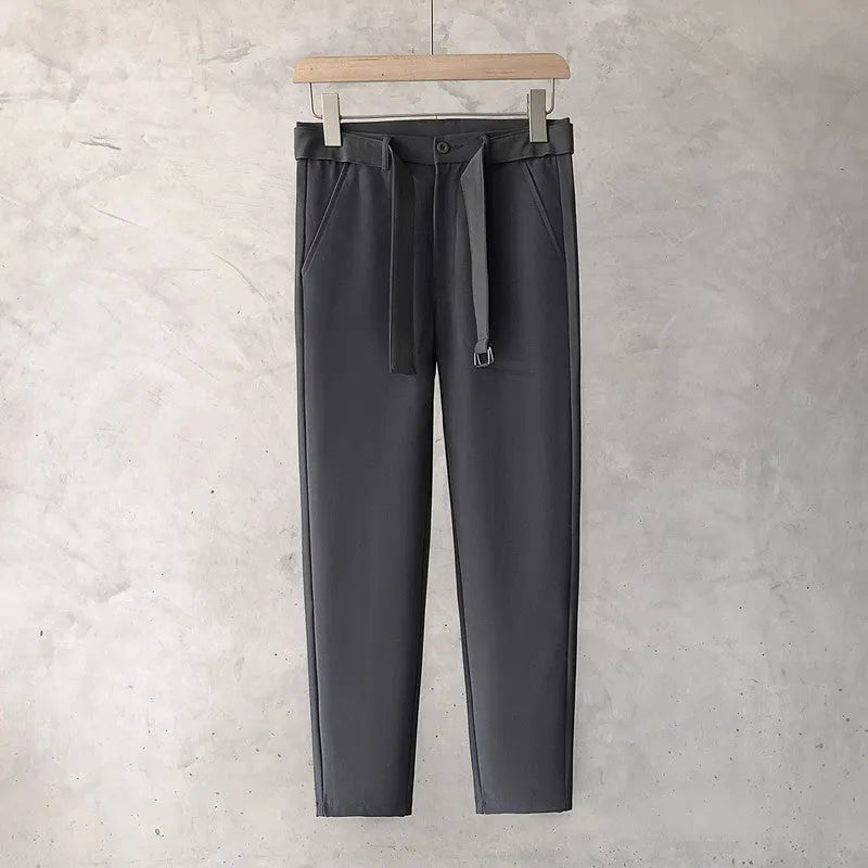 Boys slim straight wool trousers with tapered design in business casual style