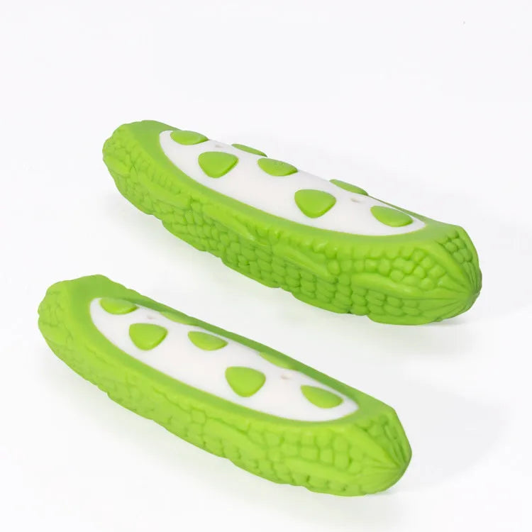 Meat-scented simulation dog toy for aggressive chewers, available in green and large size