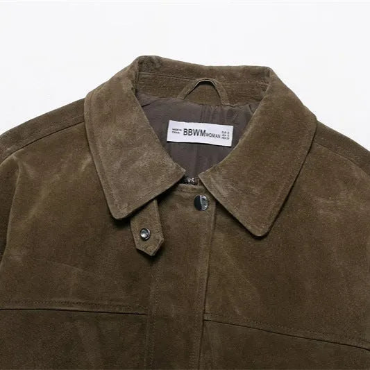 Women's PU fabric jacket in Japanese Korean casual style with medium thickness and regular cut