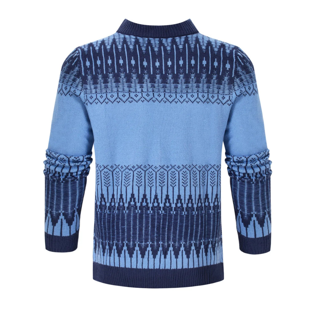 Men's soft cotton-blend knitted sweater with crew neck and long sleeves