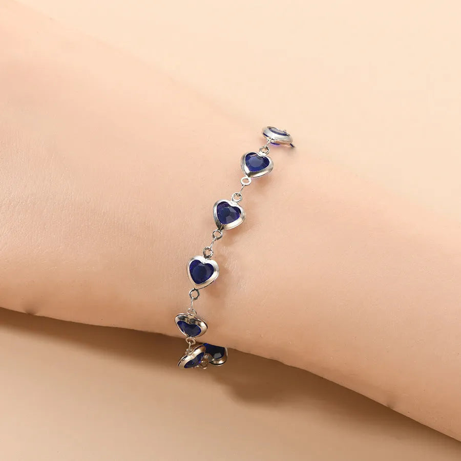 Devil's Eye geometric heart bracelet in stainless steel, shown in one of six electroplated colour options.