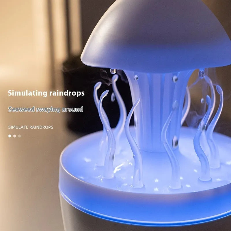 Rotating water drop aroma diffuser with colourful night lamp in marble gold finish, 0.5L capacity