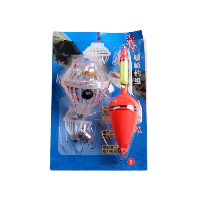 Silver carp bighead fishing set with double buckle explosive hook and fishing float for ocean beach fishing
