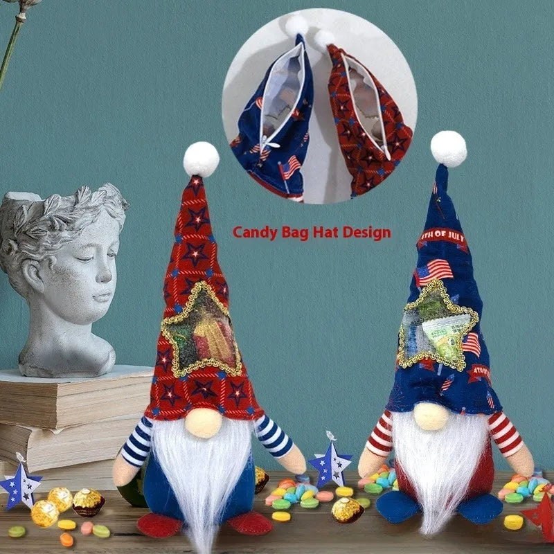 Two baby doll Rudolf cloth candy bag Christmas ornaments measuring 32 by 12 centimetres