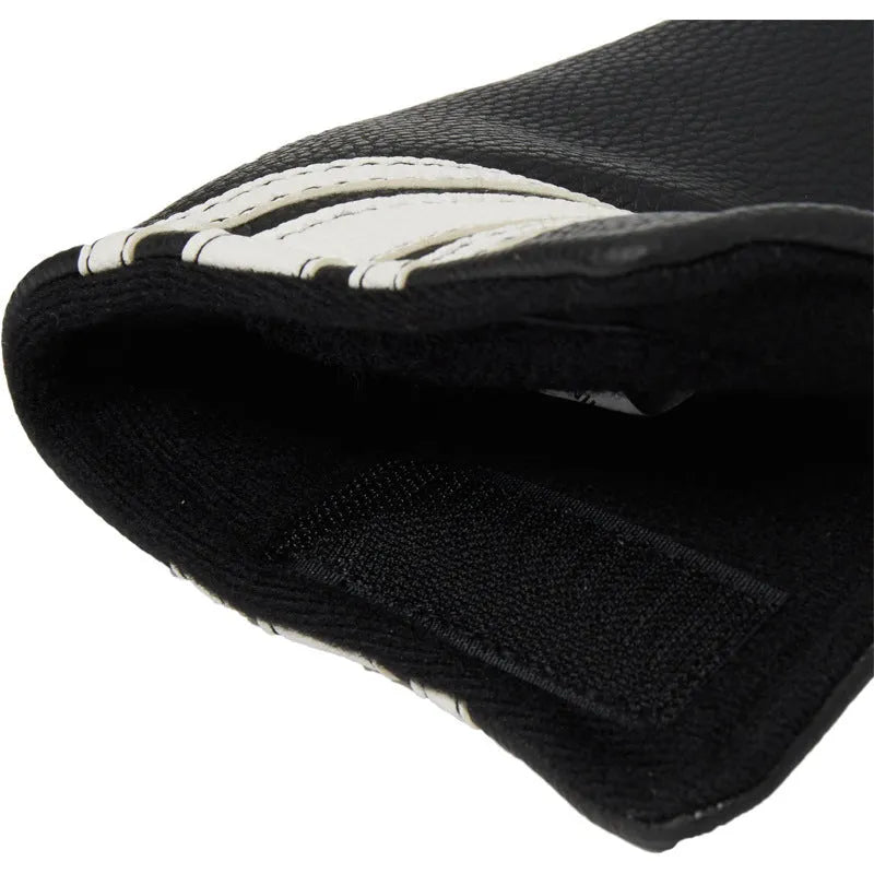 Black PU leather golf push rod sleeve and matching club head cover set for club protection