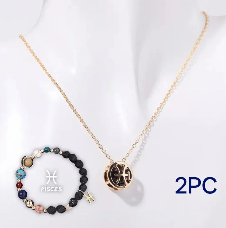 Natural stone beaded necklace set with matching bracelet in mixed colour beads