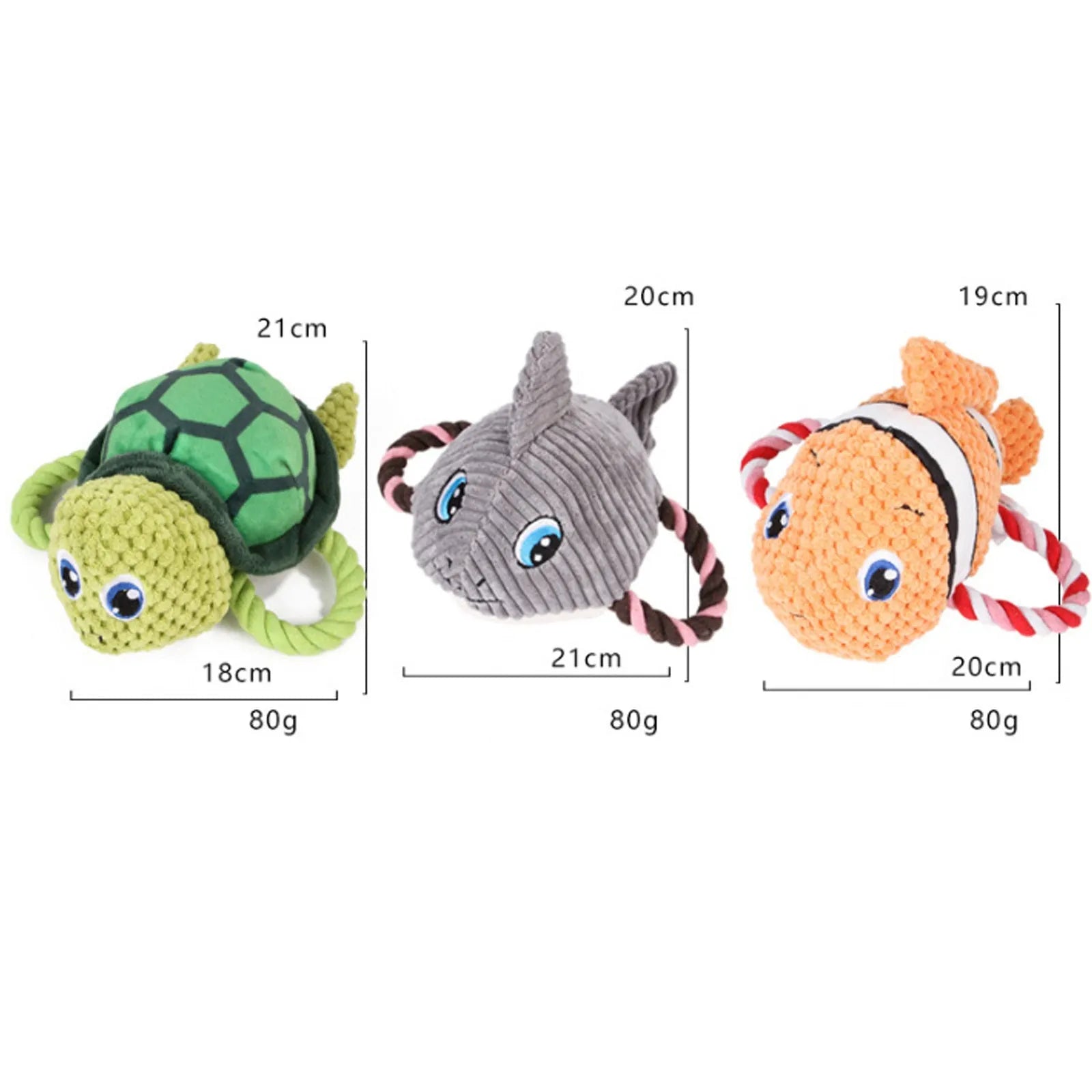 Grey, green, and orange turtle-shaped knotted cotton dog chew toy for small medium dogs.