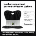 Ergonomic waist support cushion in five colours with dimensions 410x350x320cm