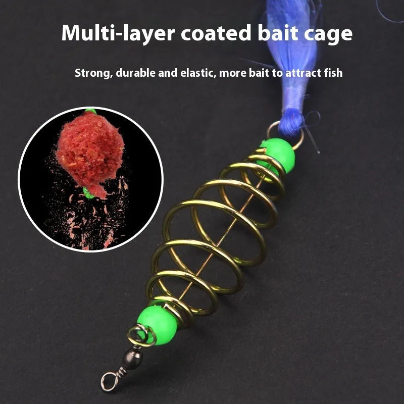 Hand sprinkled explosive hook spring bait fishing net with nylon metal mesh in multiple sizes