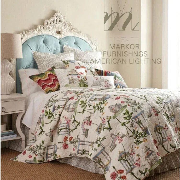 American simple ceramic table lamp with fabric shade 36cm diameter 62cm height
