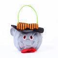 Halloween candy bag in pumpkin design, 16cm velvet non-woven portable handbag for kids trick or treat